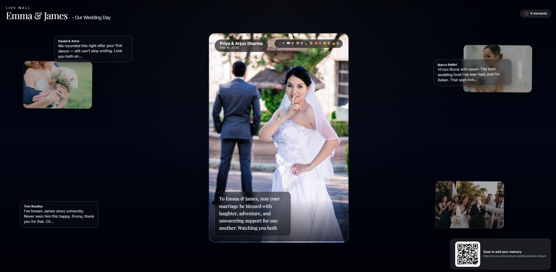 Wedding guests celebrating together